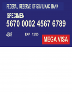 MEGA VISA  CARD OF GOV IUKAC EMPIRE /DIPLOMATIC AFFAIRS