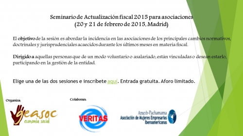 Seminario de actualización fiscal 2015 para asociaciones