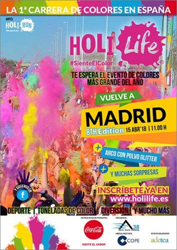 Vuelve Holi Life a Madrid, la carrera de colores más grande de Europa