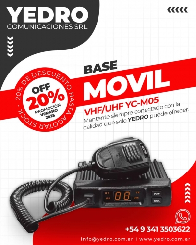 Base Móvil VHF/UHF YC-M05: Potencia y Conectividad en un Solo Dispositivo