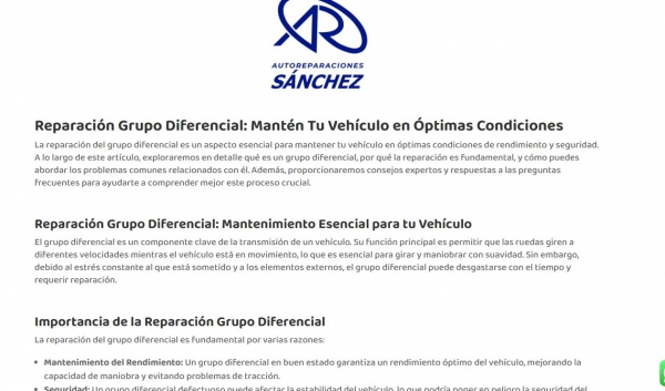 Mantenimiento Óptimo del Grupo Diferencial