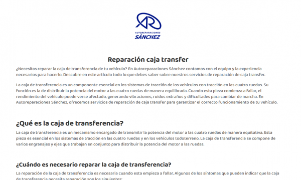 Reparación Confiable de Cajas Transfer en Reparacioncajatransfer.com