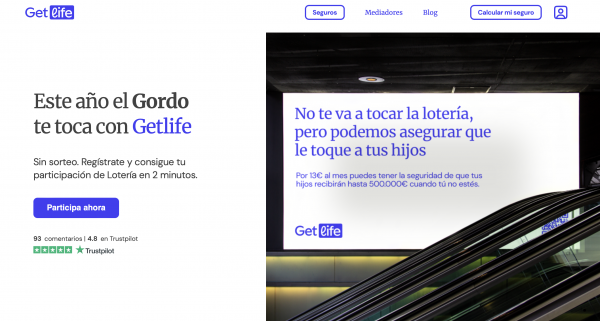‘Este año el Gordo te toca con Getlife’: La insurtech regala participaciones de lotería en su última campaña de publicid